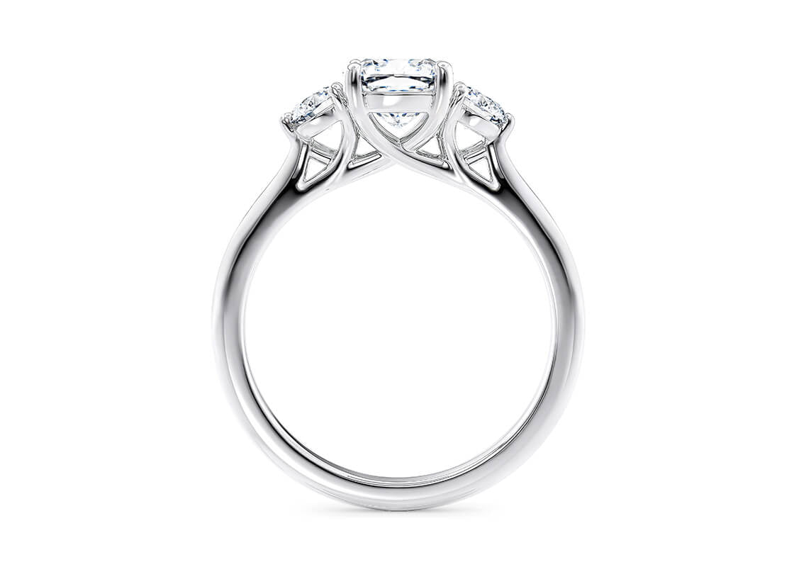 Customisable Cushion Cut Moissanite 18k Solid Yellow/White Gold or 950 Platinum