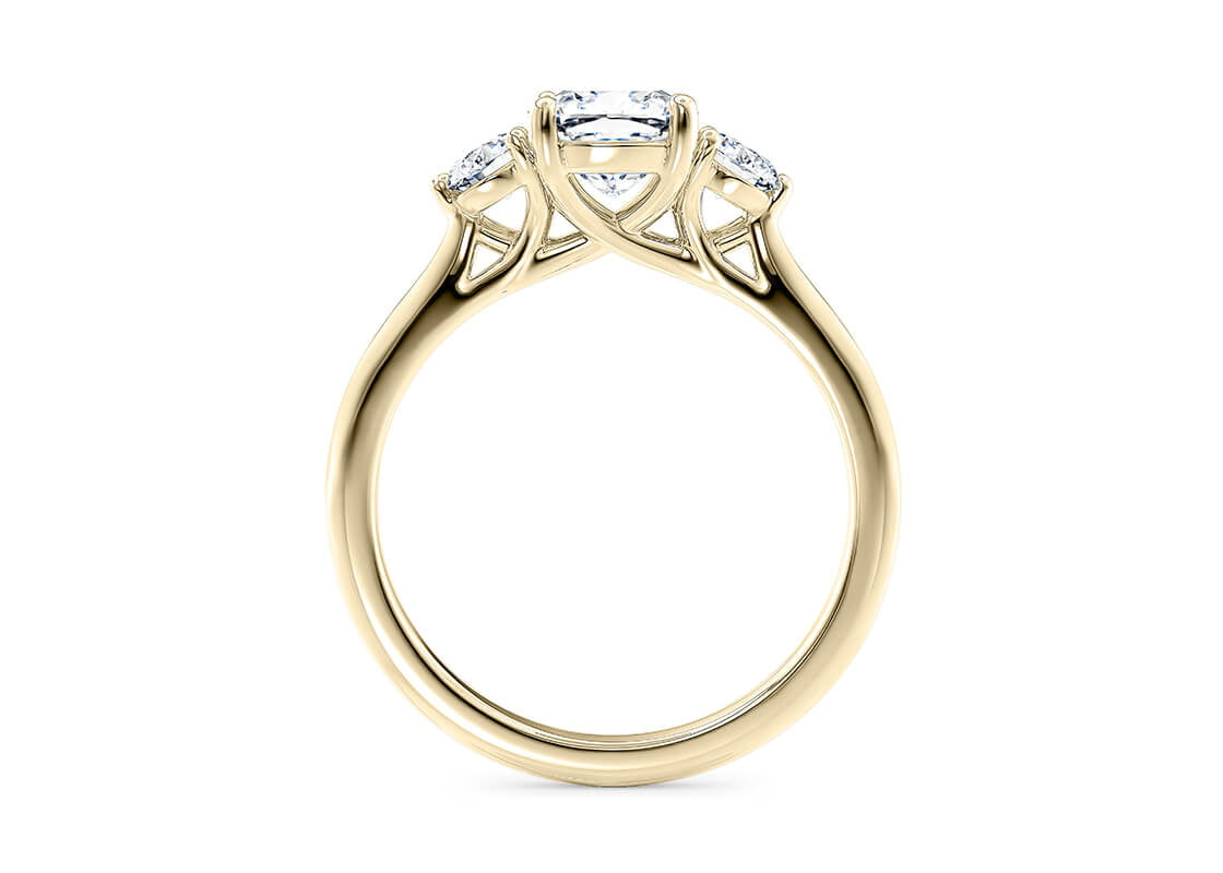 Customisable Cushion Cut Moissanite 18k Solid Yellow/White Gold or 950 Platinum