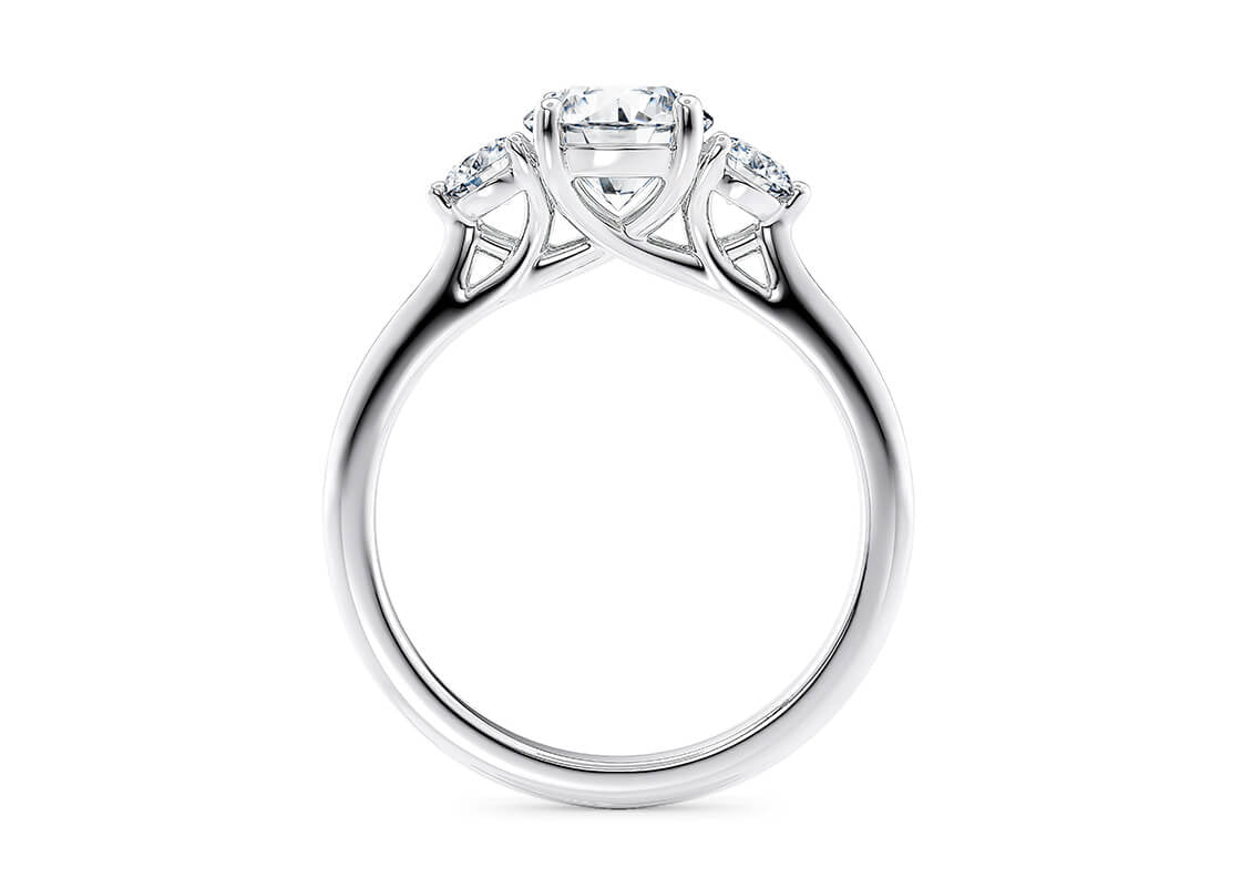 Customisable Round Cut Moissanite 18k Solid Yellow/White Gold or 950 Platinum