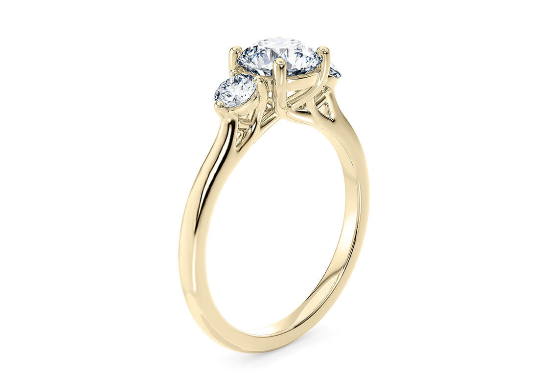 Customisable Round Cut Moissanite 18k Solid Yellow/White Gold or 950 Platinum