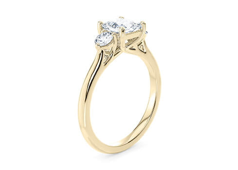 Customisable Princess Cut Moissanite 18k Solid Yellow/White Gold or 950 Platinum