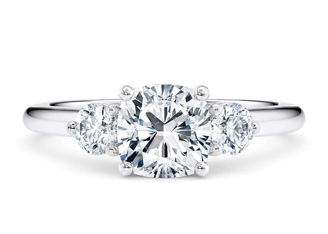 Customisable Cushion Cut Moissanite 18k Solid Yellow/White Gold or 950 Platinum
