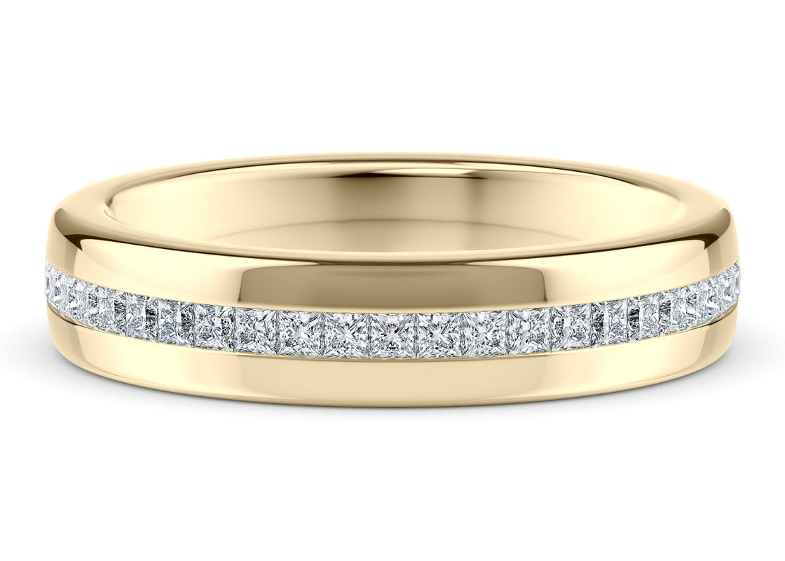 Zeus Men's Moissanite Wedding Ring Solid 18k Yellow/White Gold or 950 Platinum