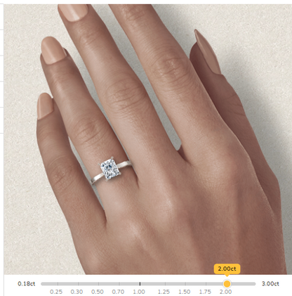 Customisable Princess Cut Moissanite 18k Solid Yellow/White Gold or 950 Platinum