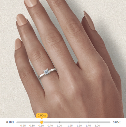 Customisable Cushion Cut Moissanite 18k Solid Yellow/White Gold or 950 Platinum