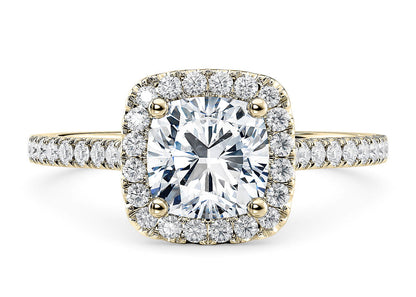 Customisable Cushion Cut Moissanite 18k Solid Yellow/White Gold or 950 Platinum