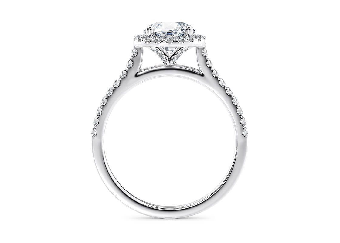 Customisable Round Cut Moissanite 18k Solid Yellow/White Gold or 950 Platinum