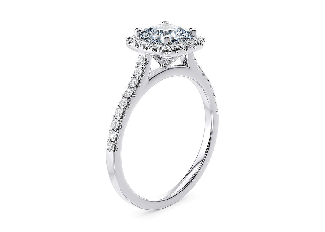 Customisable Cushion Cut Moissanite 18k Solid Yellow/White Gold or 950 Platinum