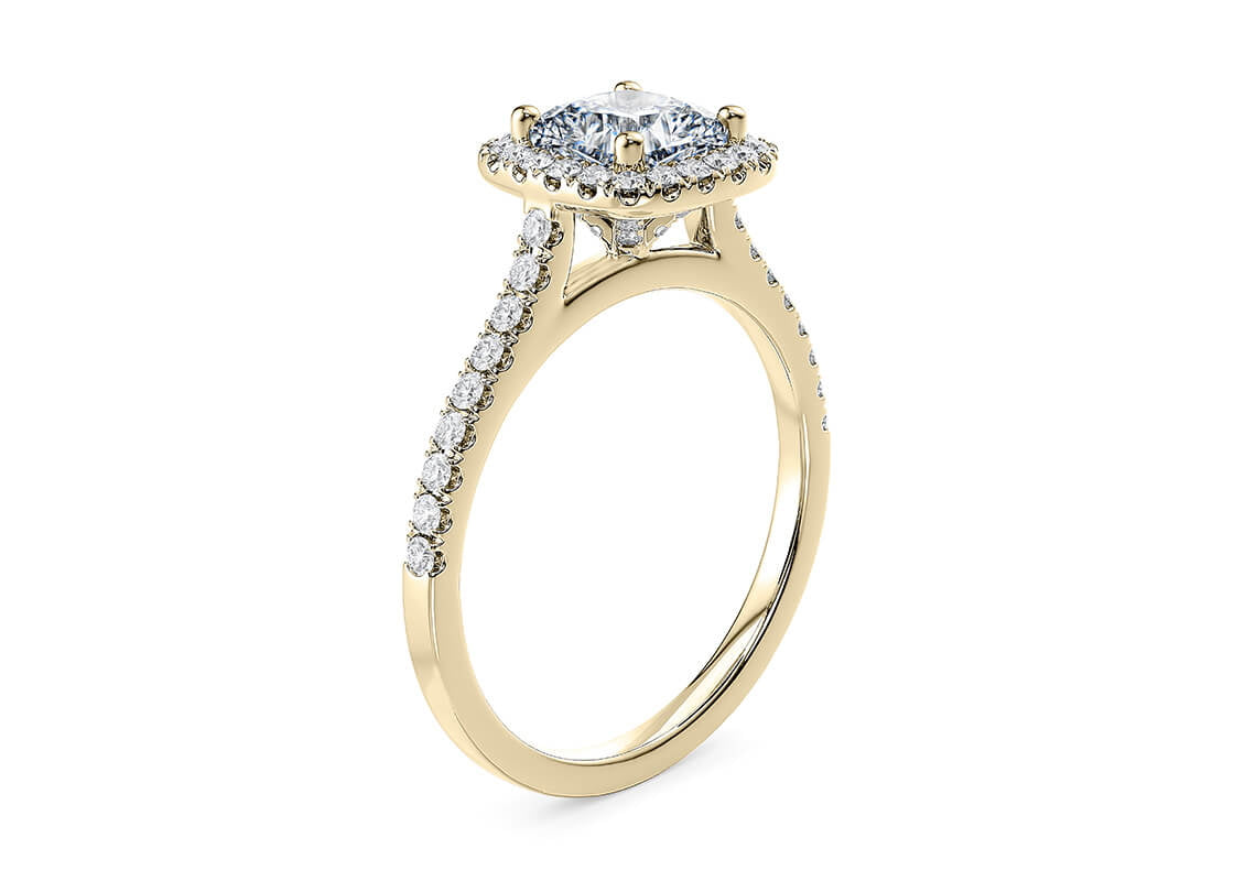 Customisable Cushion Cut Moissanite 18k Solid Yellow/White Gold or 950 Platinum