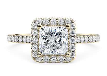 Customisable Princess Cut Moissanite 18k Solid Yellow/White Gold or 950 Platinum