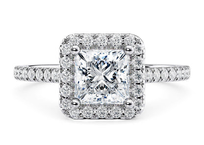Customisable Princess Cut Moissanite 18k Solid Yellow/White Gold or 950 Platinum