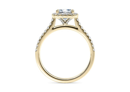 Customisable Cushion Cut Moissanite 18k Solid Yellow/White Gold or 950 Platinum