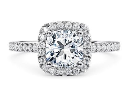 Customisable Cushion Cut Moissanite 18k Solid Yellow/White Gold or 950 Platinum