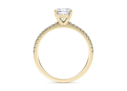 Customisable Cushion Cut Moissanite 18k Solid Yellow/White Gold or 950 Platinum