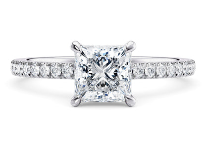 Customisable Princess Cut Moissanite 18k Solid Yellow/White Gold or 950 Platinum