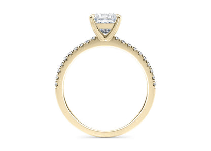 Customisable Princess Cut Moissanite 18k Solid Yellow/White Gold or 950 Platinum