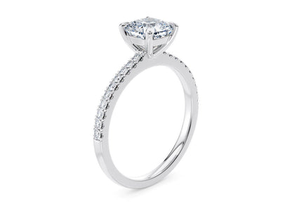 Customisable Cushion Cut Moissanite 18k Solid Yellow/White Gold or 950 Platinum