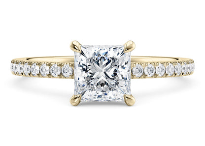 Customisable Princess Cut Moissanite 18k Solid Yellow/White Gold or 950 Platinum