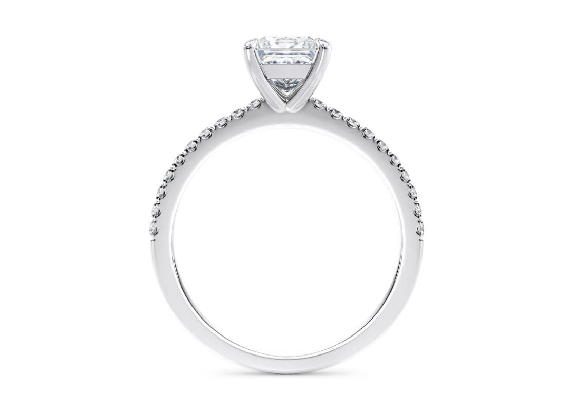 Customisable Princess Cut Moissanite 18k Solid Yellow/White Gold or 950 Platinum