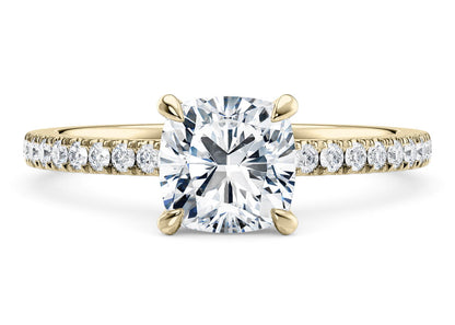 Customisable Cushion Cut Moissanite 18k Solid Yellow/White Gold or 950 Platinum