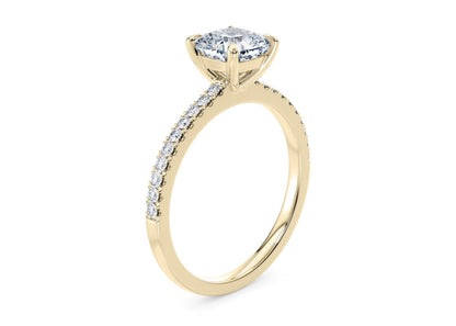Customisable Cushion Cut Moissanite 18k Solid Yellow/White Gold or 950 Platinum