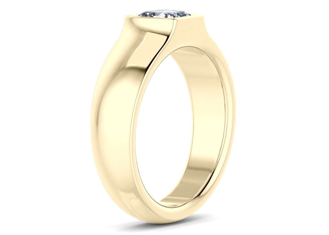 Astor Men's Moissanite Wedding Ring Solid 18k Yellow/White Gold or 950 Platinum