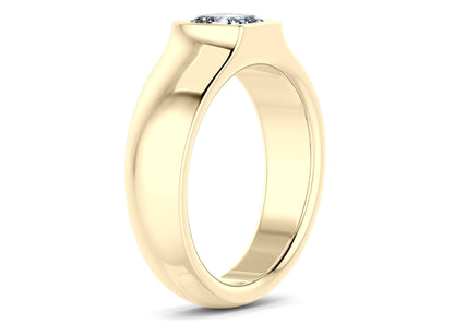 Astor Men's Moissanite Wedding Ring Solid 18k Yellow/White Gold or 950 Platinum