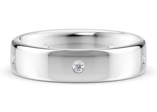 Augustus Men's Moissanite Wedding Ring Solid 18k Yellow/White Gold or 950 Platinum