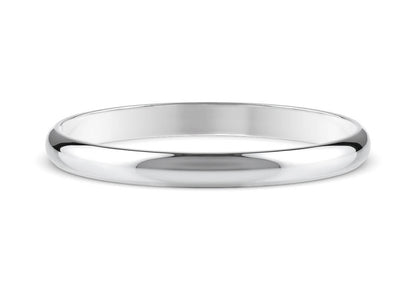 D-Shape Classic Wedding Ring Solid 18k Yellow/White Gold or 950 Platinum