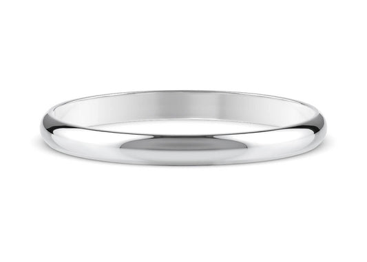 D-Shape Classic Wedding Ring Solid 18k Yellow/White Gold or 950 Platinum