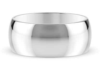 D-Shape Classic Wedding Ring Solid 18k Yellow/White Gold or 950 Platinum