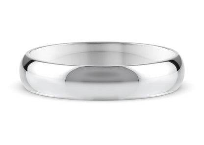 D-Shape Classic Wedding Ring Solid 18k Yellow/White Gold or 950 Platinum