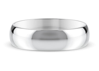 D-Shape Classic Wedding Ring Solid 18k Yellow/White Gold or 950 Platinum