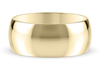 D-Shape Classic Wedding Ring Solid 18k Yellow/White Gold or 950 Platinum