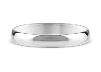 D-Shape Classic Wedding Ring Solid 18k Yellow/White Gold or 950 Platinum