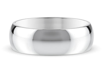 D-Shape Classic Wedding Ring Solid 18k Yellow/White Gold or 950 Platinum