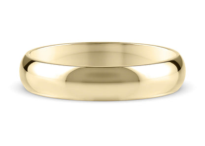 D-Shape Classic Wedding Ring Solid 18k Yellow/White Gold or 950 Platinum