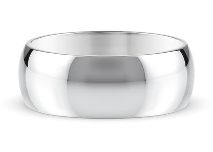 D-Shape Classic Wedding Ring Solid 18k Yellow/White Gold or 950 Platinum