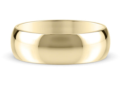 D-Shape Classic Wedding Ring Solid 18k Yellow/White Gold or 950 Platinum