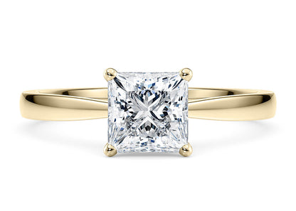Customisable Princess Cut Moissanite 18k Solid Yellow/White Gold or 950 Platinum