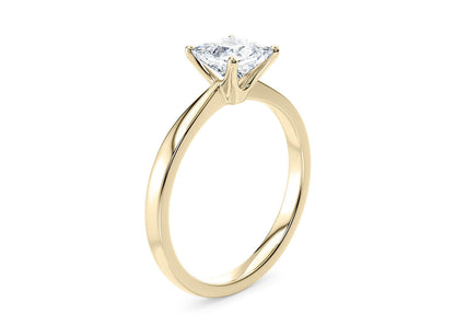 Customisable Princess Cut Moissanite 18k Solid Yellow/White Gold or 950 Platinum