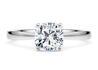 Customisable Cushion Cut Moissanite 18k Solid Yellow/White Gold or 950 Platinum