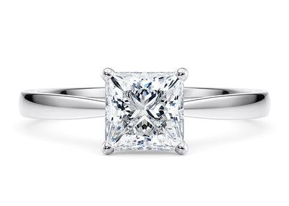 Customisable Princess Cut Moissanite 18k Solid Yellow/White Gold or 950 Platinum