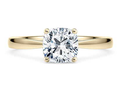Customisable Cushion Cut Moissanite 18k Solid Yellow/White Gold or 950 Platinum