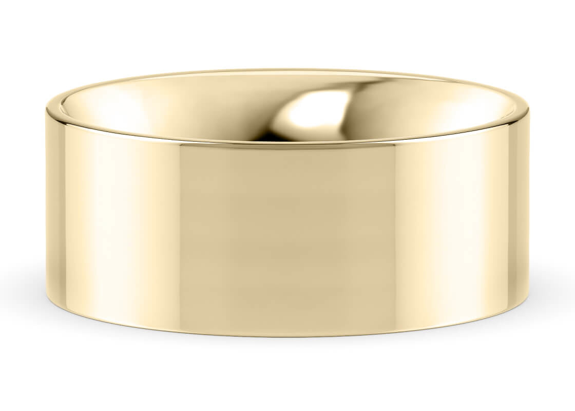 Flat Court Classic Wedding Ring Solid 18k Yellow/White Gold or 950 Platinum
