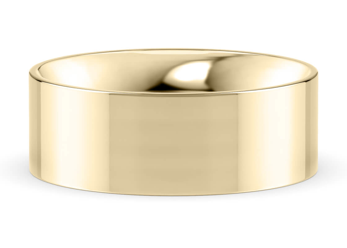 Flat Court Classic Wedding Ring Solid 18k Yellow/White Gold or 950 Platinum