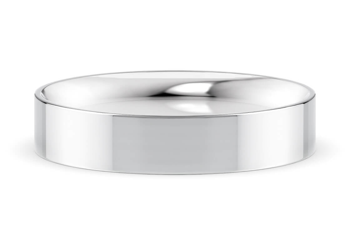 Flat Court Classic Wedding Ring Solid 18k Yellow/White Gold or 950 Platinum