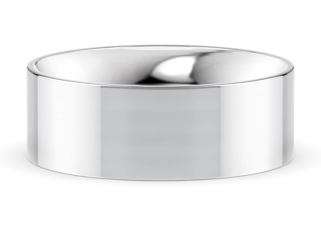 Flat Court Classic Wedding Ring Solid 18k Yellow/White Gold or 950 Platinum