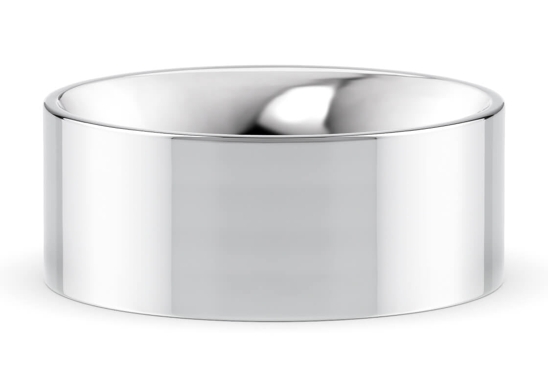 Flat Court Classic Wedding Ring Solid 18k Yellow/White Gold or 950 Platinum