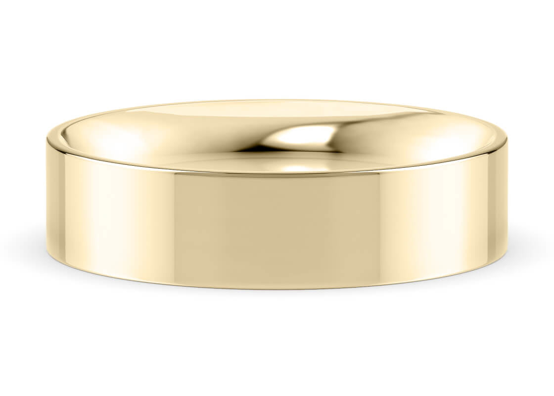 Flat Court Classic Wedding Ring Solid 18k Yellow/White Gold or 950 Platinum